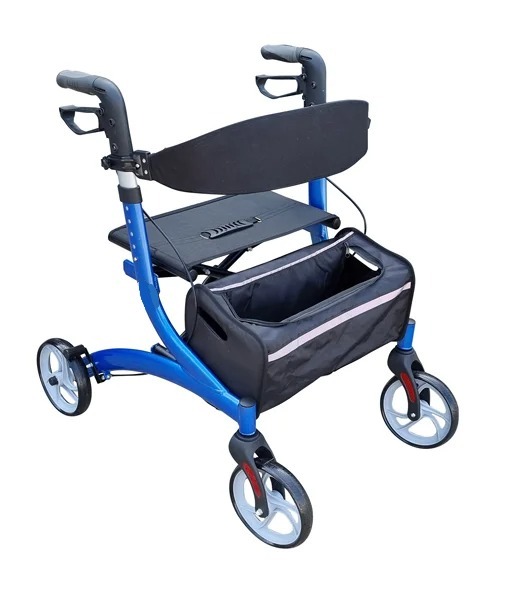 4 wheel Rollator light weight with wide Seat Aluminium walking NDIS and Aged care Approved
