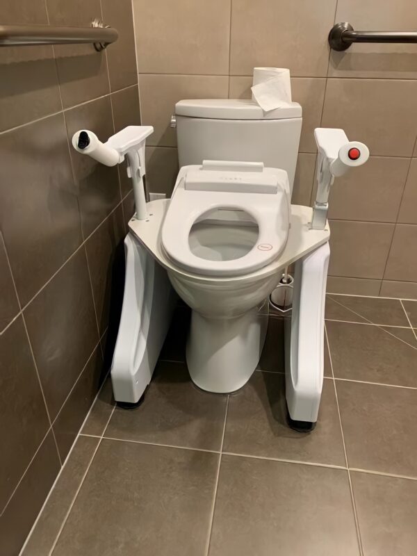 Electric Toilet Seat Raiser with a Bidet and SOS for Home cares and Hospitals