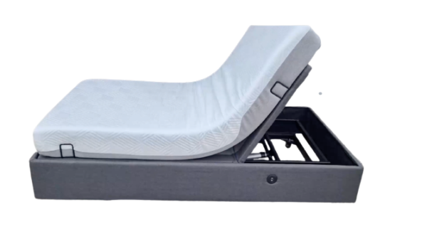 Adjustable Electric Massage Bed with Remote Control, under bed Lighting, USB Charger and Heat Option-Massage Bed